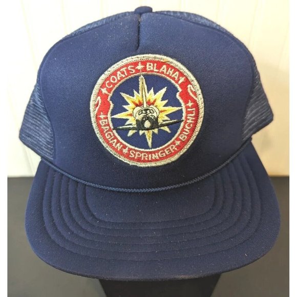 1989 NASA Space Shuttle Atlantis Hat Snapback Coat Blaha Springer German Trucker - Picture 1 of 6